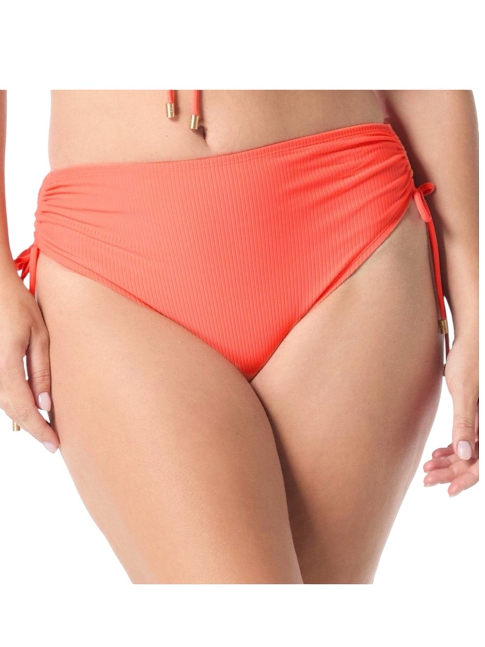 Coco Reef Inspire Shirred High Waist Bikini Bottom - Rib Solids